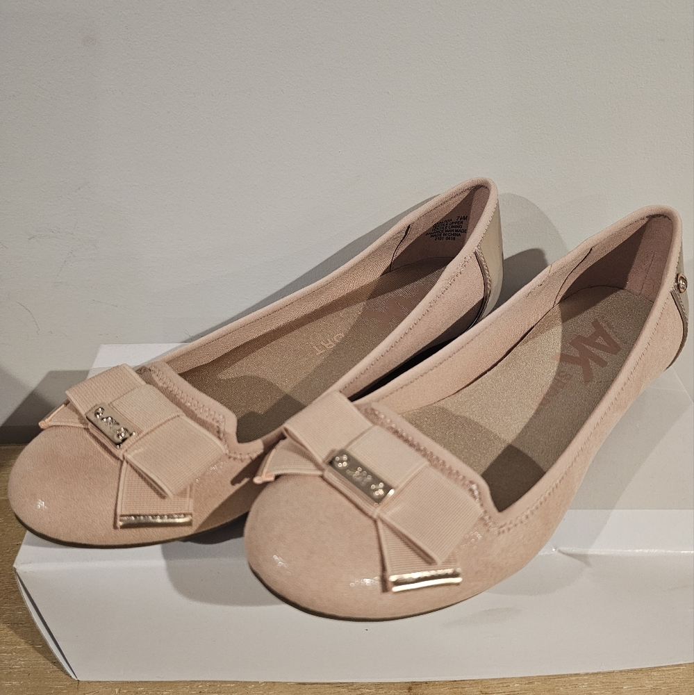 NWT Anne KleinSport Alivia Slip-On Ballet Flats size 7.5 in pink